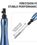 Close-up of Beast Pro Grade Turbine Pneumatic Die Grinder Kit showing blue handle and reciprocating stroke detail.