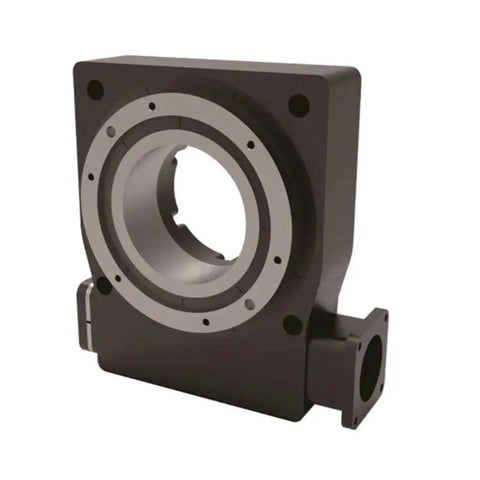 Pro Grade Hollow Rotary Table For Milling Machines Featuring Dead Accurate Spinning Shafts And Zero Slop Precision Fit, side view.