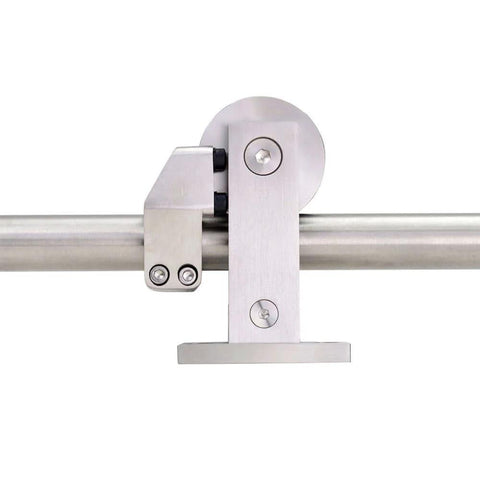 Stainless Steel Sliding Barn Door Hardware Kit 10 Foot Track For Double Doors Includes Two 1525mm Rails Heavy Duty Indoor Outdoor Ready