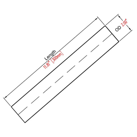 Diagram of 2 Inch Aluminum Intercooler Pipe Straight Air Intake Tube 11.8 Inch Long 300mm 51mm OD Brushed Finish Top Notch T6061 Aluminum