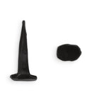 Solid As A Rock Half Inch Black Steel Upholstery Tacks To Nail Down Muslin And Fabric Covers Smooth Dome Heads on white background.