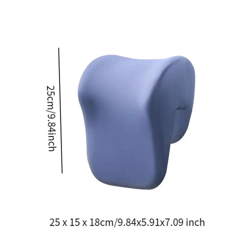 All Day Office Comfort Neck Pillow For Desk Memory Foam Headrest Washable Cover Multi Use Chair Cushion Purple, dimensions shown