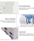 Two Pole WiFi Smart Circuit Breaker for Home Use 100A 220V Energy Monitor Switch with flame-retardant PC material housing