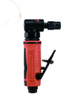 Badass One Quarter Inch Air Angle Die Grinder With Nimble Ergonomic Handle And Reliable Safety Trigger For Rock Solid Metal Polish And Swift Precision Cuts At Twenty Thousand Rpm Shop Ready, showing unique angled head design.