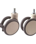 Take Your Rolling Game To The Next Level With These Tough 4 Inch Dual Casters Featuring Soft Rubber Treads And Silent Ball Bearings For Hospital Carts And Heavy Gear 2 Pack - close-up view of dual caster wheels with soft rubber tread.