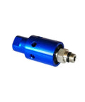 Compact Brass Closed Seal Rotating Union Swivel Joint For Fluid Lines, Low Friction, Fast Response, Built To Last Heavy Duty High Performance Rotary Connector For Tight Spaces And Flexible Hoses, Reliable Sealing And Long Life, blue anodized