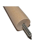 Close-up of birch hardwood screw-on shaker peg showing built-in hanger bolt, 2-7/8 inch length, part of ten pack easy install.