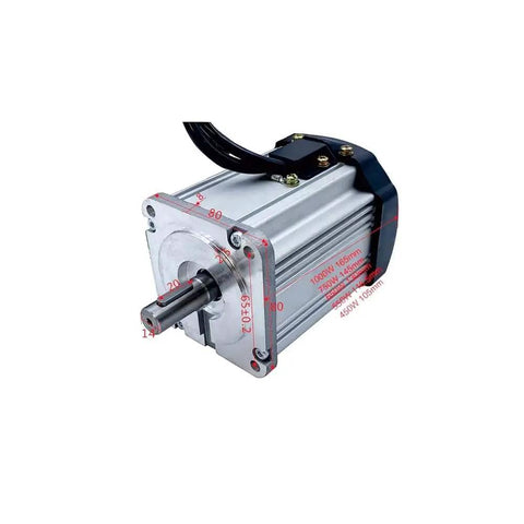 450W 220V Permanent Magnet Synchronous Brushless DC Motor With 80x80 mm Flange And 14 mm Shaft Includes Brushless Drive Variable Frequency Controller For Small Lathes Drilling And Milling Machines Up To 12000 RPM front view
