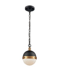 Harmelin Mini Pendant Light Sleek Matte Black Finish With Frosted Glass Globe 1 Light Adjustable Ceiling Pendant