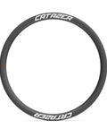 Front view of 700C Asymmetric Carbon Rim Wheelset For Road Bikes, 40mm Depth And 32mm Width, Lightweight Aerodynamic Tubeless Ready Design