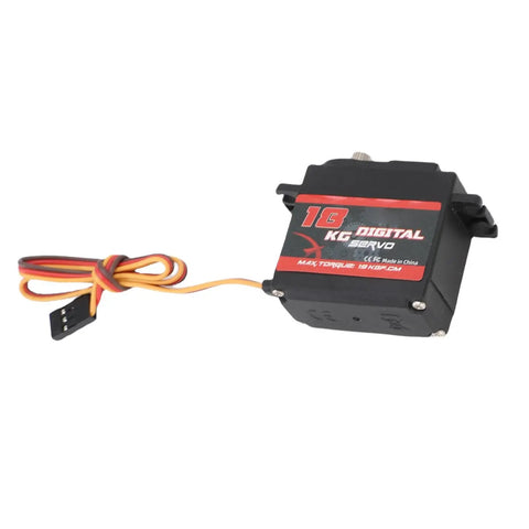 Heavy Duty Metal Gear Digital Servo Crushing 18kg Torque And Serving Up Smooth 180 Degree Rotation For RC Cars Trucks Boats Robots, featuring a robust design and control wire.