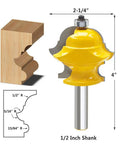Top Shelf Half Inch Shank Adjustable Multi Profile Molding Router Bit For Woodworkers with 2-1/4 In cut width and yellow design