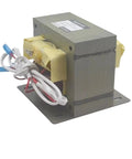 Solid 1KW Industrial High Voltage Transformer With Heavy Duty All Copper Windings For Reliable Microwave Oven Repair, showing connections and steel casing.