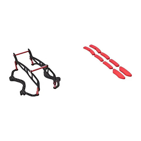 Ultra Lightweight Drone Anti Collision Protection Kit With 3K Carbon Fiber Frame And Aviation Aluminum Hardware, 19g, shown disassembled.