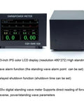 Front and side view of 1.8 To 54 MHz SWR Meter 200W Digital Power Analyzer with LCD Display and UHF Interface for HF VHF Radio Transmitters