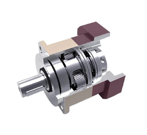 Top Shelf Helical Planetary Gearbox Serving Up Bulletproof Five Arc Minute Precision And A Reliable Five To One Ratio For Ac Servo Motors Featuring Knockout Torque Output On An Eight Millimeter Input Shaft - Close-up view of the gearbox.