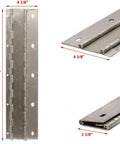 Heavy Duty Dual Piano Hinge For Marine Boats And Trailers 18 Inch 13 Gauge Aluminum Silver with dimensions shown.