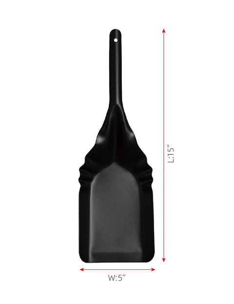 Weather Resistant Fireplace Shovel for Indoor and Outdoor Use, Ash Scoop Tool in Black Finish, 15In Length, No Assembly Required