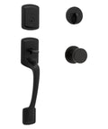 Prague Front Door Lock Handle And Deadbolt Set Exterior Entry Handleset With Interior Knob Matte Black Built For Security SmartKey Rekey
