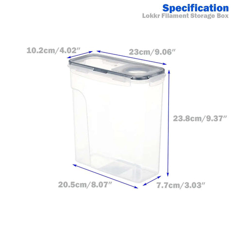 Filament Storage Box 4 Pack 4.0L Waterproof Dust Proof Container For 3D Printing Filament With Desiccant And Label DIY Dry Box Upgrade Accessories Included - dimensions illustration
