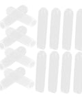 Clear Plastic End Caps 100 Pack For Screws And Round Tubing Bolt Cap Covers And Thread Protectors displayed in rows.