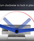 Blue L Handle Linear Bearing Brake Kit For 40 Series Aluminum Extrusion showing clockwise locking mechanism