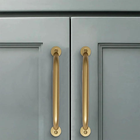 2 Pack 4 Inch Hole Center Brushed Gold Cabinet Pulls Heavy Duty Solid Drawer Handles for kitchen and bathroom on cabinets