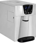 Kickass Countertop Ice Maker Cranks Out 33 Pounds Daily In Just 7 Minutes stainless steel ice maker with self-cleaning tray.