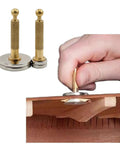 Magnetic Guitar Repair Magnets, Round Base Nickel Plated Cups, Acoustic Guitar Accessory in use on wooden guitar top