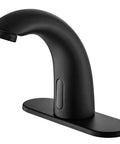 Touchless Bathroom Sink Faucet Matte Black With Automatic Sensor And Hands Free Water Saving Fixture For Commercial Use Battery Or 110V AC Powered 1 Or 3 Hole Installation