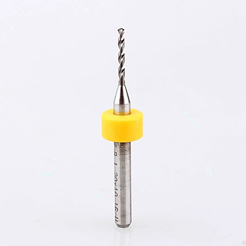 Single 10 Pc PCB Micro Drill Bit 0.3mm to 1.2mm, premium carbide with yellow ring for clean cuts in printed circuit boards