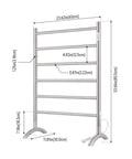 Freestanding 6 Bar Towel Warmer With Plug-In Option, 3 Modes, Brushed Stainless Steel, 24 In Wide By 34 In High dimensions