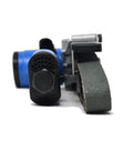 Close-up of 55 Degree Bendable Air Belt Sander With 16,000 RPM Free Speed, featuring 7/8 in by 20 in sanding pad.