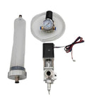 Badass Clay Paste Pellet Extruder Nozzle Assembly Kit For 3D Printer With Ceramic Biomaterial Filament Maker Tool components including nozzle, pressure gauge, and tube.