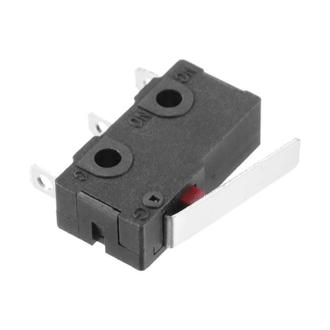 KW11-3Z-B Micro Limit Switch 1NO And 1NC Waterproof Miniature Switch For Precision Machinery, 5A 125 And 250VAC, Dustproof And Splash Resistant, Durable And Easy To Wire For Automation, Industrial Machinery Projects. Black plastic micro limit switch with metal lever