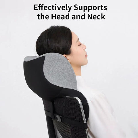 Ergonomic Office Chair Headrest With Adjustable Neck Support Pillow, Memory Foam Comfort And Removable Washable Cover, Gray