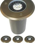 In-Ground Well Lights With Die-Cast Brass Top For Low Voltage Pathway Lighting IP65 Waterproof LED Yard Light Ground Stake 4-Pack