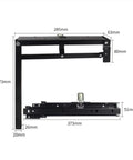 Concealed 2 Piece Folding Chair Stool Bracket Hinge for shoe cabinet, wardrobe, closet doors with heavy duty steel plate, dimensions shown.