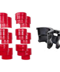 Fork Seal Driver Kit 14 Piece For Motorcycles with red adapters and black driver set for upside down front forks