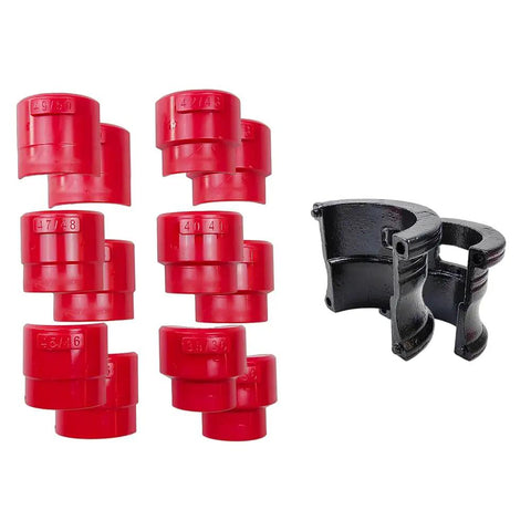 Fork Seal Driver Kit 14 Piece For Motorcycles with red adapters and black driver set for upside down front forks