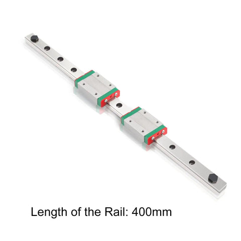 MGN12H 400mm Linear Rail Guide With Two Carriages for 3D Printer and CNC Upgrade, heavy duty steel rails with dual carriages