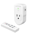 Wireless Remote Outlet Kit For Lights Fans Christmas Lights And Small Appliances, 100ft Range, 10A 1200W, 1 Remote And 1 Outlet