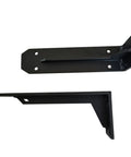 Built Tough Heavy Duty Wall Mount Brackets Rock Solid L Shaped Floating Supports Durable Steel for holding shelves securely.