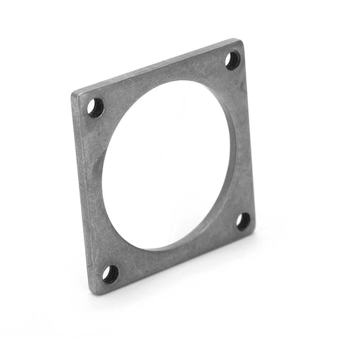 Heavy Duty M4 Threaded Robot Arm Mounting Plate Featuring Wide 32mm Bolt Spread Crafted From Rust Proof Stainless Steel, close-up view.