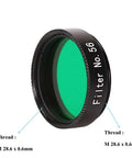 Close-up of green filter from 1.25 Inch Telescope Eyepiece Filter Kit With Storage Case, 6 Color Filters For Lunar And Planetary Viewing.