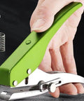 Heavy Duty Single Hole Punch Handheld Paper Punch For Cards Tags Scrapbooks And Crafts Five Sixteenth Inch Eight Millimeter Hole Size, Ergonomic Zinc Alloy Puncher, Pro Grade Labor Saver in use