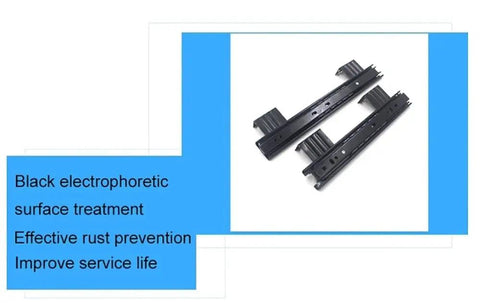 Heavy Duty Full Extension Keyboard Drawer Slides With Soft Close Ball Bearing Runners Top Mount Black 290mm