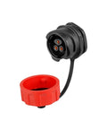YM24 M24 Waterproof 3 Pin Aviation Welding Plug Socket Wire Connector Entry Connector For Industrial Equipment KL4 4B view with red cap