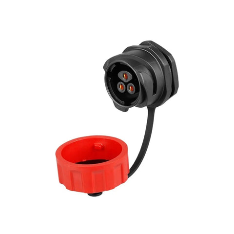 YM24 M24 Waterproof 3 Pin Aviation Welding Plug Socket Wire Connector Entry Connector For Industrial Equipment KL4 4B view with red cap