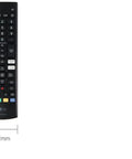 OEM Remote Control For Select LG TVs In Black Replacement IR Remote Model AKB76040302 with dimensions shown.